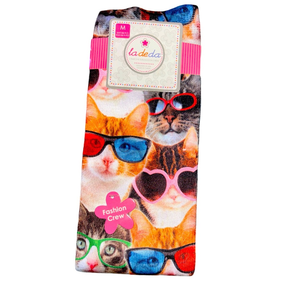 Cat Fashion Crew Socks - Multicolor